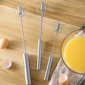 Stainless Steel Manual Self Turning Whisk