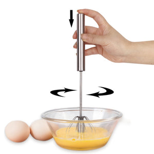 Stainless Steel Manual Self Turning Whisk