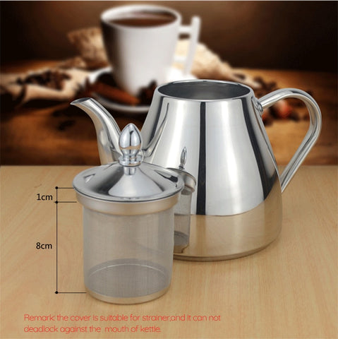 Image of Stainless steel tea pot with tea strainer