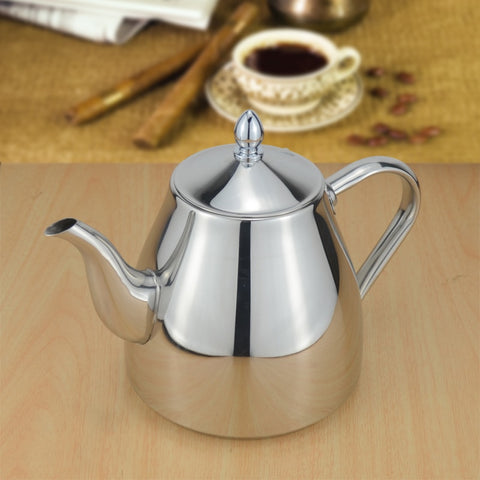 Image of Stainless steel tea pot with tea strainer